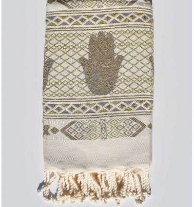 Fouta khomsa taupe Fouta Tunisia - 2