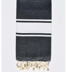 Fouta Plate bleu noir Fouta Tunisia - 1 2