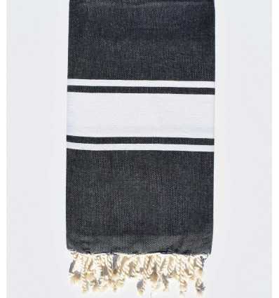 Fouta Plate bleu noir Fouta Tunisia - 2