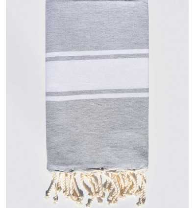 Fouta plate gris argent clair