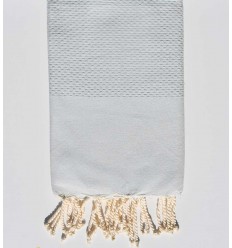 FOUTA Nid d'abeille unie azur brume Fouta Tunisia - 1