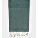 FOUTA Nid d'abeille unie vert mélèze Fouta Tunisia - 1
