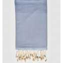 FOUTA Nid d'abeille unie bleu charrette Fouta Tunisia - 1