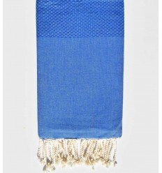 FOUTA nid d'abeille unie lapis lazulli  - 1