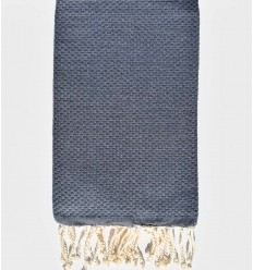 FOUTA Nid d'abeille unie gris béton clair Fouta Tunisia - 1