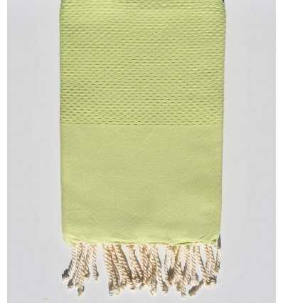 Fouta nid d'abeille unie vert chartreuse