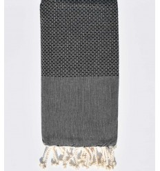 FOUTA nid d'abeille unie gris Fouta Tunisia - 1