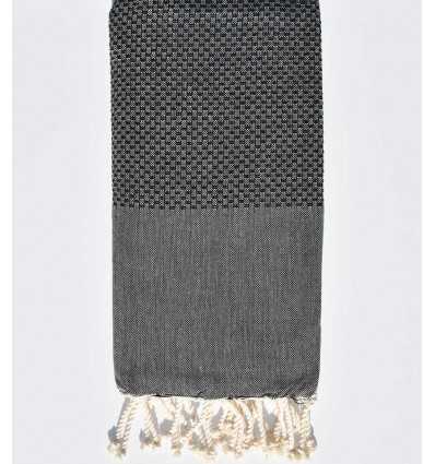 Fouta nid d'abeille unie gris