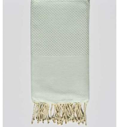 Fouta nid d'abeille unie vert céladon