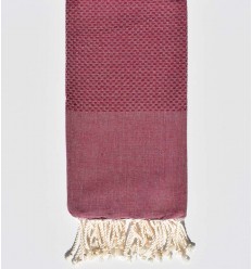 Fouta nid d'abeille unie bordeaux  - 1