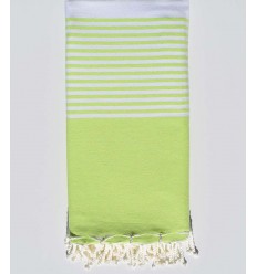 Jeté vert clair avec rayures Fouta Tunisia - 1