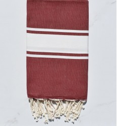 Fouta plate  rouge bordeaux  - 1