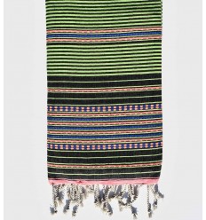 Fouta arabesque vert rayée noir Fouta Tunisia - 1
