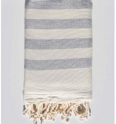 Éponge blanc crème et gris Fouta Tunisia - 1