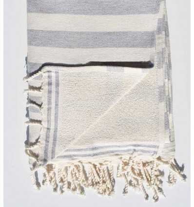 Éponge blanc crème et gris Fouta Tunisia - 2