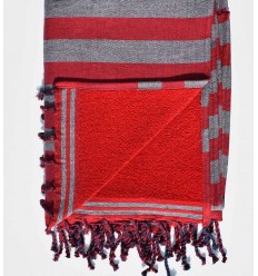 Eponge rouge foncé et gris  - 1 2