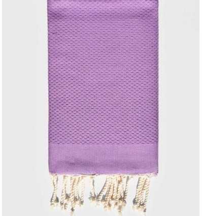 Serviette de plage nid d'abeille unie améthyste