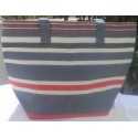 Sac de plage rouge, bleu minéral, blanc et gris noir Fouta Tunisia - 1