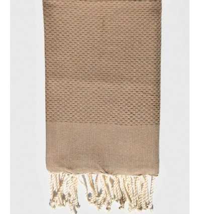 Serviette de plage unie marron bistre