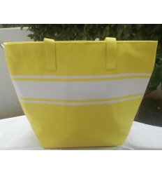 Sac de plage fouta jaune fluo Fouta Tunisia - 3