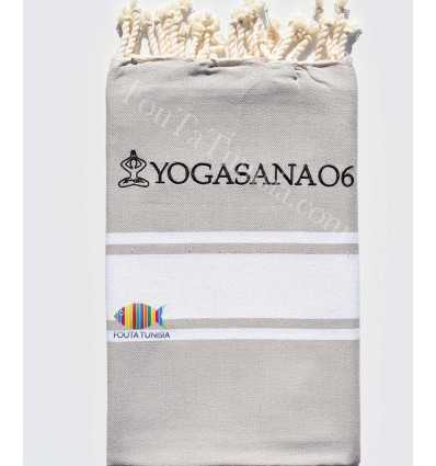 Serviette de plage brodée pour yoga