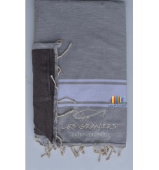 Serviette de plage éponge brodée les graniers saint-tropez Fouta Tunisia - 1