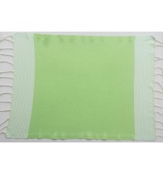 Lot de 10 serviettes de table vert anis clair Fouta Tunisia - 3 2
