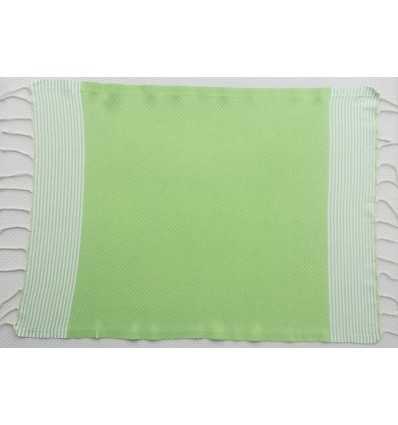 Lot de 10 serviettes de table vert anis clair Fouta Tunisia - 1
