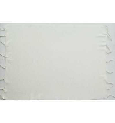 Lot de 10 serviettes de table unie couleur blanc crème Fouta Tunisia - 2