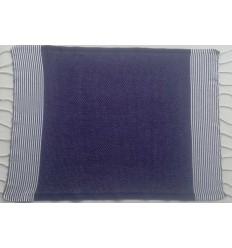 Lot de 10 serviettes de table bleu nuit Fouta Tunisia - 1 2