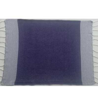 Lot de 10 serviettes de table bleu nuit Fouta Tunisia - 2