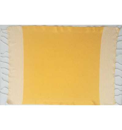 Lot de 10 serviettes de table jaune ambre avec rayures Fouta Tunisia - 2