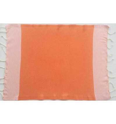 Lot de 10 serviettes de table couleur orange Fouta Tunisia - 1