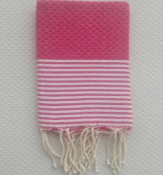 Lot de 10 serviettes de table rose magenta fushia Fouta Tunisia - 1