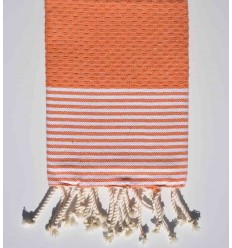 Lot de 10 serviettes de table couleur orange Fouta Tunisia - 2