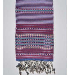 Fouta arabesque bleu acier  - 1