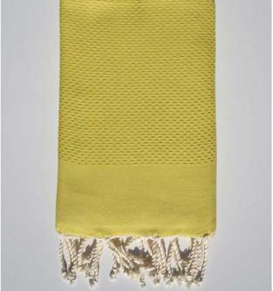 Serviette de plage unie couleur jaune canari