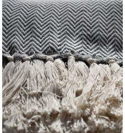 Plaid gris ardoise Fouta Tunisia - 2