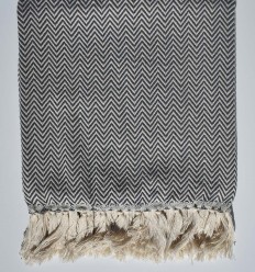 Plaid gris ardoise Fouta Tunisia - 1