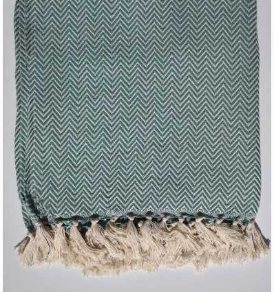 Plaid bleu canard Fouta Tunisia - 2