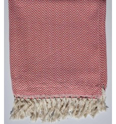 Plaid rose bonbon Fouta Tunisia - 1