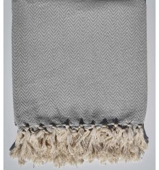 Plaid gris clair Fouta Tunisia - 1