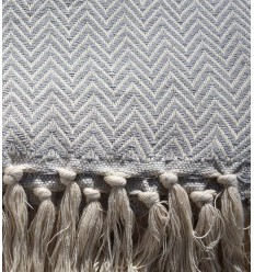 Plaid gris clair Fouta Tunisia - 1 2