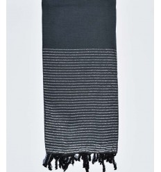 Jeté vert de chrome foncé avec lurex Fouta Tunisia - 1