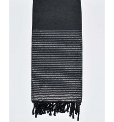 Jeté gris ardoise foncé avec lurex Fouta Tunisia - 1
