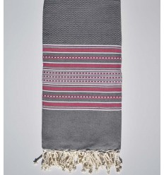 jeté arabesque gris ardoise et rose bonbon  - 1