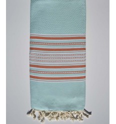 jeté arabesque azurin rayée orange  - 1