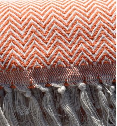 plaid orange Fouta Tunisia - 1 2