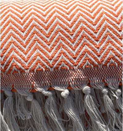 plaid orange Fouta Tunisia - 3