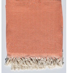 plaid orange Fouta Tunisia - 1